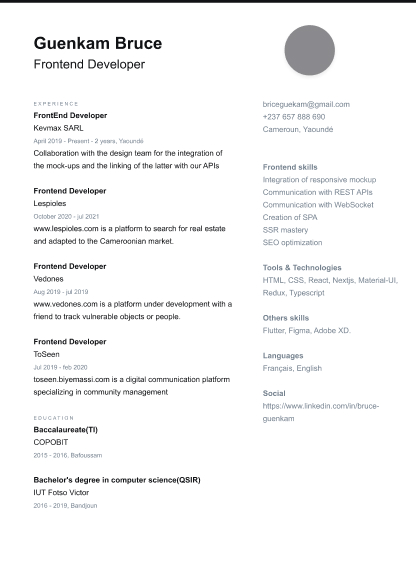 Resume Template 1